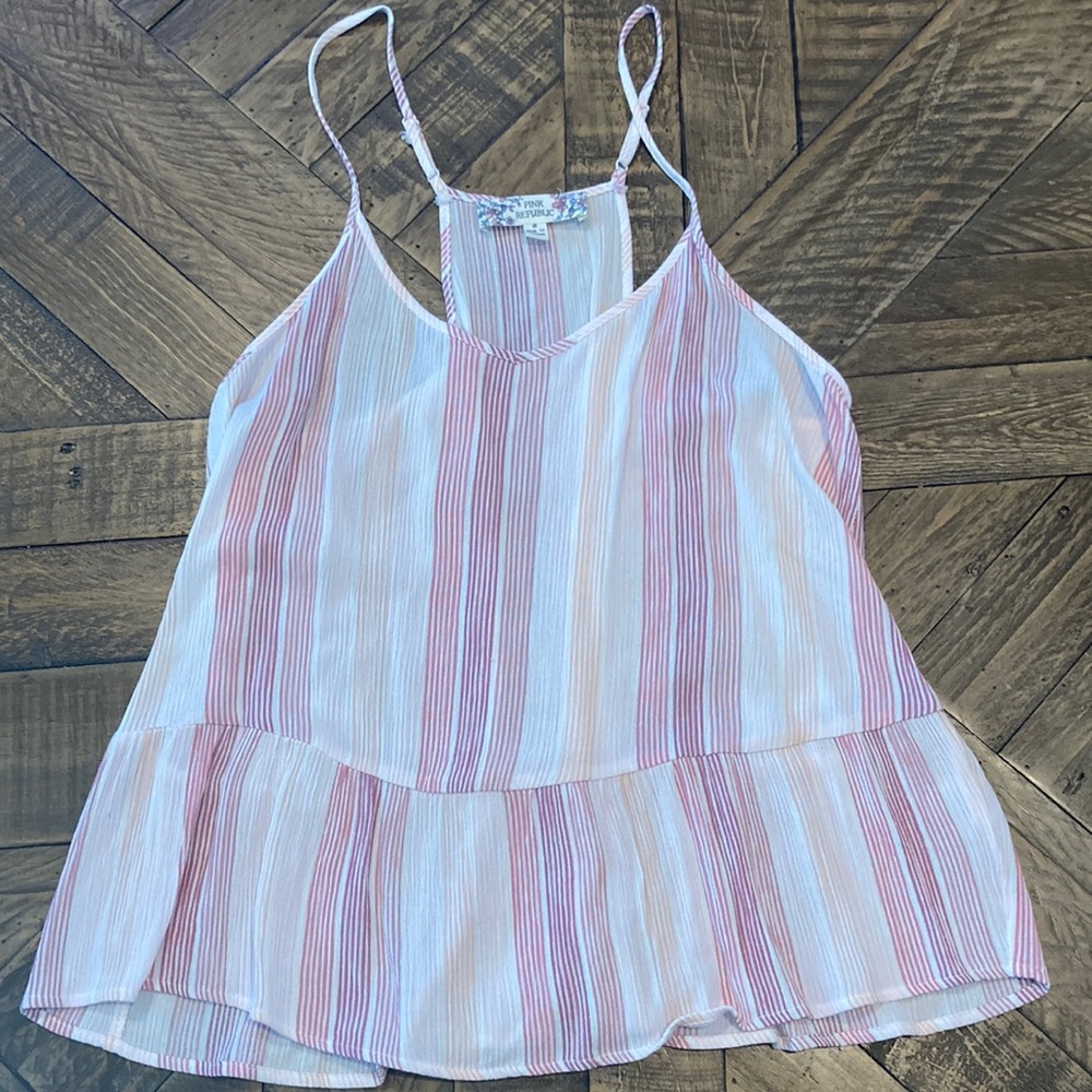 Size S Flowy Pink Stripped Tank